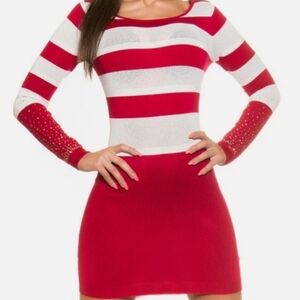 Tunic Sweater Red Striped